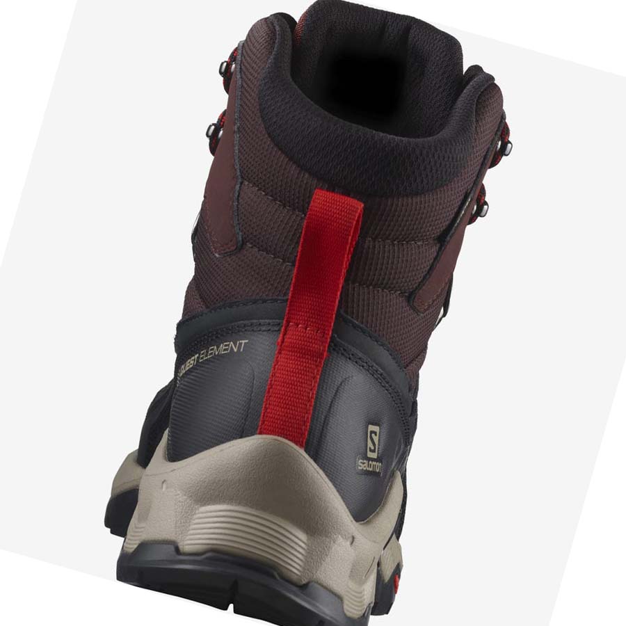 Salomon QUEST ELEMENT GORE-TEX Túracipő Férfi Szürke Piros | HU 2077ZUT